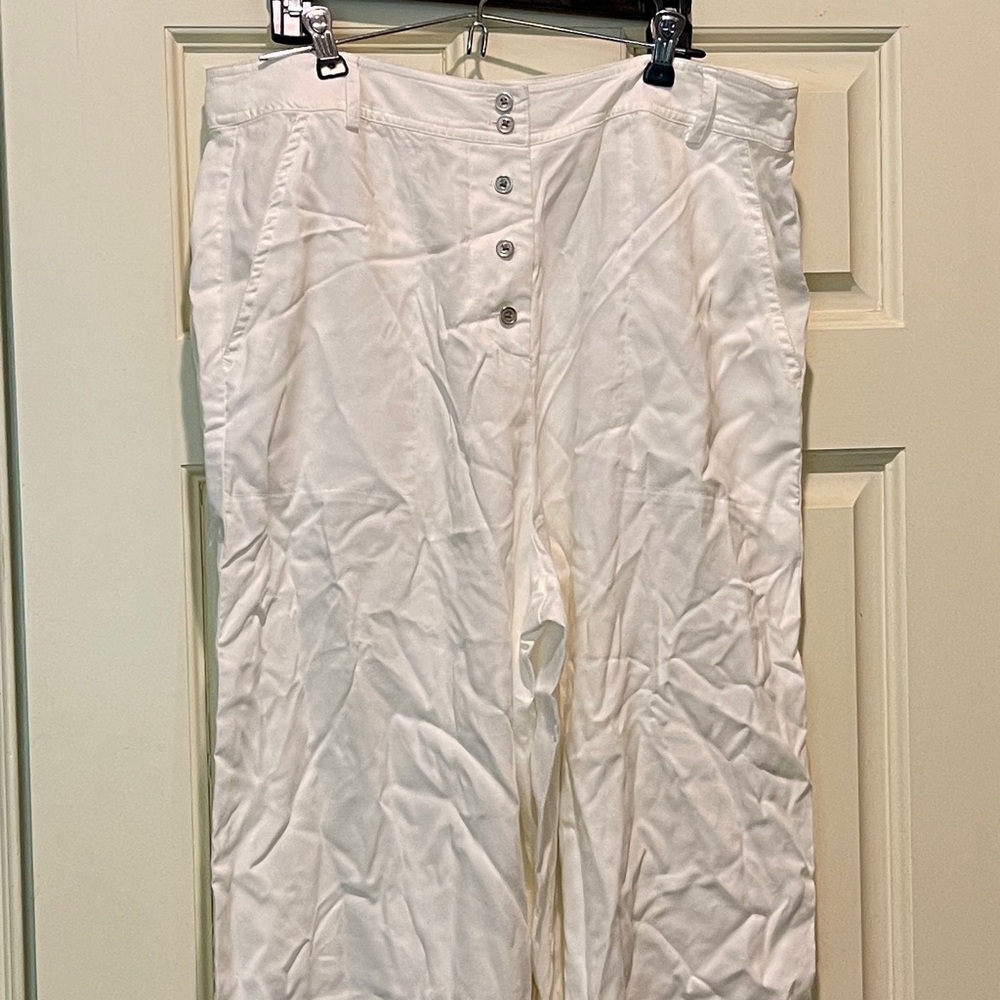 DKNY White Wide Leg Pants
